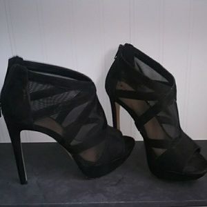 Black Heels Stilettos Peekaboo size 9 MIX No.6